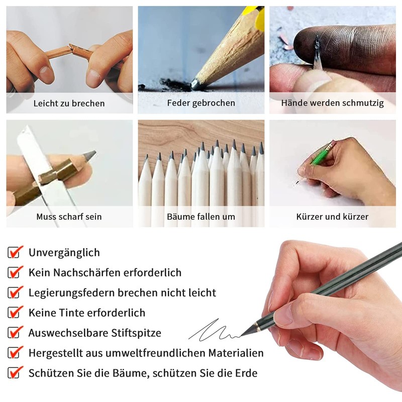 qingmeng Eternal Pencil, Pencils, 3 Eternal Inkless Pencil, Infinity Pencil