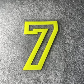 Números arábigos 012345679 - Calcomanías para carrocería de camión y motocross, decoración de motos de cross, color amarillo fluorescente (altura de 10 cm, número 7)