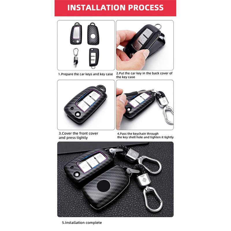 SANRILY ABS Plastic 2/3/4 Button Key Fob Cover for Nissan