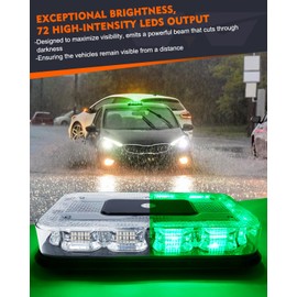 LUMENIX LED Roof Top Strobe Beacon Light Bar Rooftop Security Warning Emergency Flashing Plow Lights for Construction Vehicles Tow Commercial Trucks Postal Cars Snowplow - Green