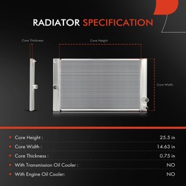 A-Premium Engine Coolant Radiator Assembly Compatible with Volvo C70 2006-2013, C30 2007-2013, S40 2004-2011, V50 2005-2011, 1.9L 2.4L 2.5L, Replace# 36000211