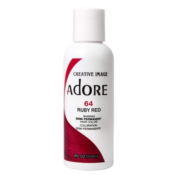 RINSE OUT SEMI-PERMANENT HAIR COLOUR RUBY RED(64) 118ML by Adore