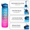 AEX 1 Liter Motivational Fitness Sports Water Bottle with Straw