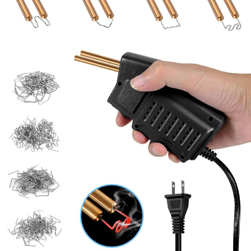 Portable Mini Plastic Welder with 200 Nails Hot Stapler Welding