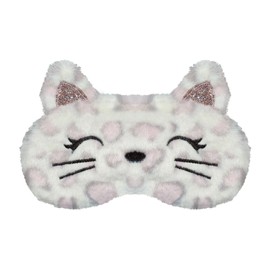 VerteLife Sleeping Mask, Soft Lint Eye Mask, Travel Nap Blindfold, Novelty Cartoon Sleeping Eye Mask, Eye Cover for Children, Adults, Boys and Girls (Spotted Cat)