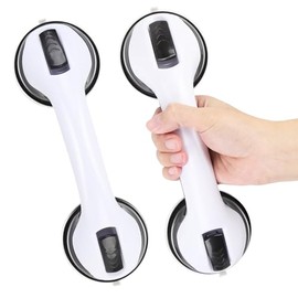 Barras de Agarre para Bañeras y Duchas, 2PCS Barra de Agarre de Succión para Bañeras y Duchas Barandillas de Ducha PP Resistentes y Desmontables (Negro)