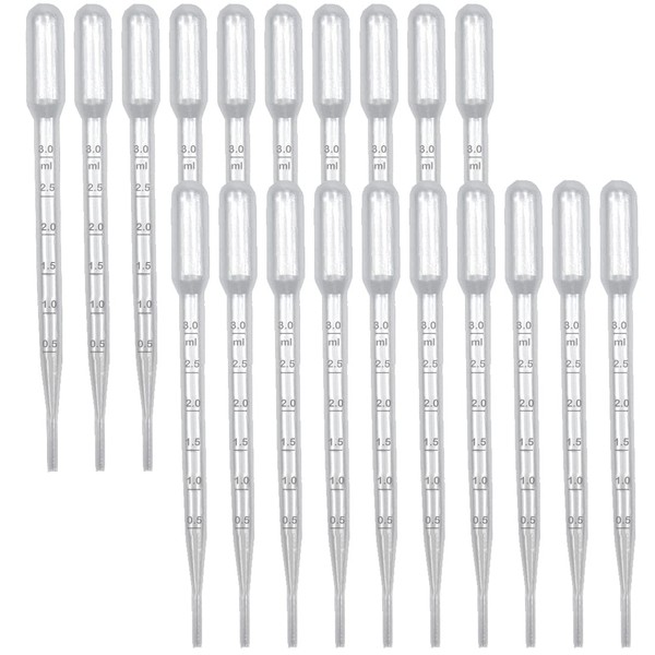 Syolee 20 Pcs Transfer Pipettes 3ml Disposable Dropper for Transferring