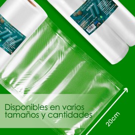 EXNIMA, Rolls for Vacuum Sealing Machines or Bags for Vacuum Packaging 2, 4, 6 or 8 Units of 20 x 300 cm, Perfect for Food Preservation, Vacuum Bags Food, Kitchen Utensils