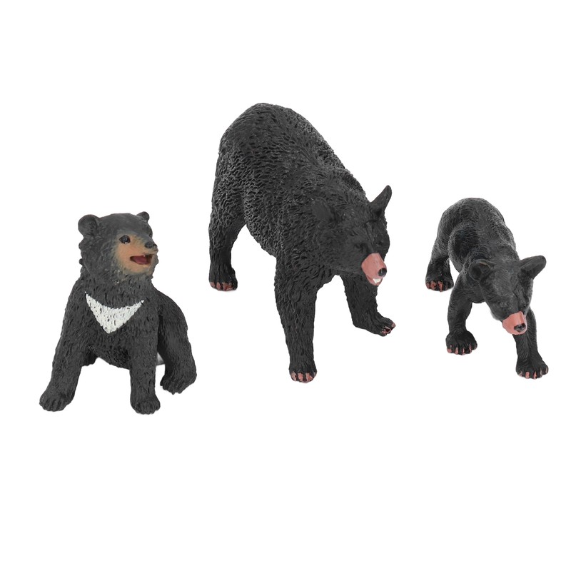 5pcs Black Bear Figure Toys Realistic Wild Animals Bear Action
