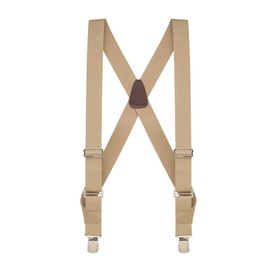 Suspender Store Side-Clip Trucker Suspenders - 1.5-Inch Wide Elastic - Pin Clip - 42" for 5'0" to 5'9" tall - Tan