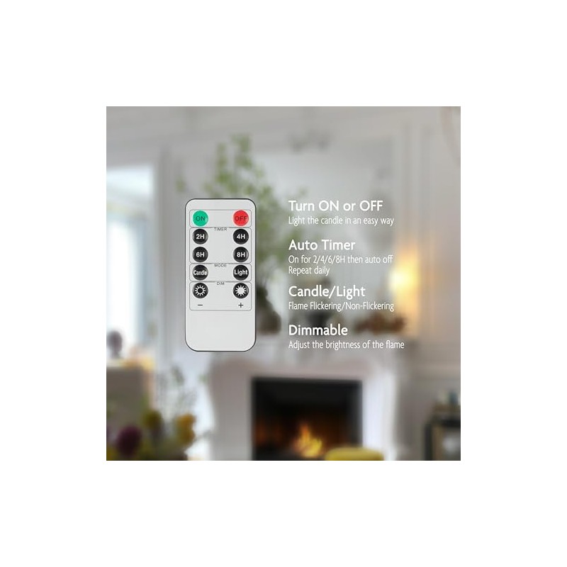 Set of 2 Flameless Christmas Tree Candles with 6H Timer