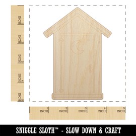 Sniggle Sloth Classic Outhouse Toilet Unfinished Wood Shape Piece Cutout DIY Craft Projects - 4.70in Small, 1/8 inch