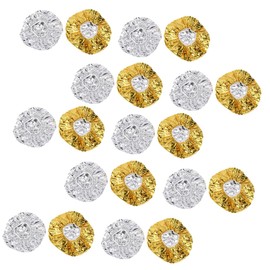 Baluue 20pcs Reusable Aluminum Foil Hair Processing Cap Heat Thermal Deep Conditioning Elastic Easy Clean Salon Grade
