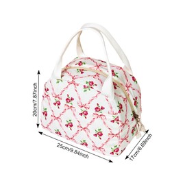 Hnonoxy Pink Portable Lunch Bags, Small Cute Lunch Bag, 8 Hours Heat Retention, Insulated Thermal Bag, Lunch Bags for Women for Work, School, Picnic Essentials (Bow Shape)