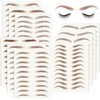 20 Sheets 196 Pairs Eyebrow Tattoo Sticker Waterproof 4D Hair-Like Natural Fake Tattoo Eyebrows Transfers Stickers Peel Off Brows Grooming Shaping Makeup Sticker for Women Girls, Brown