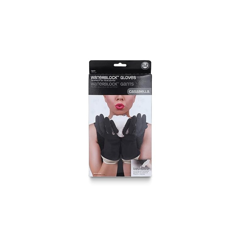 Casabella Premium Waterblock Latex Cleaning Gloves with Tapered Fit &