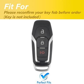 QIXIUBIA Remote for Ford Key Fob Cover Protective Gloves Fits for Ford Explorer 2016-2017 M3N-A2C31243800 (3-Button-Pink)