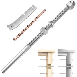 CKE 20 Pack Cable Railing Kit Hand Swage Threaded Stud Tensioner End Fitting Terminal for 1/8" Cable for 4x4 2x2 Wood/Metal Post Deck Stair Cable Railing Hardware Tensioner, T316 Stainless Steel CR06