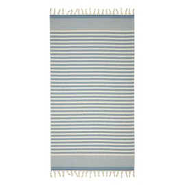 Dalga Premium Turkish Beach Towels, Sand Free Pure Peshtemal Towels Lightweight & Ultra-Absorbent Turkish 100% Organic Cotton Oversized Beach Towels for Travel Gym Pool Spa & Bathroom (Aegean Blue)