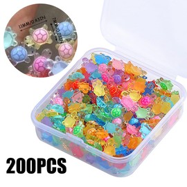 CutitiUU 200 Pieces Tiny Turtles for Crafts Luminous Mini Resin Turtles,200pcs Mini Glow-in-the-Dark Turtle + Storage Case,Luminous Resin Animals,Cute Tiny Animals for Crafts (7 * 11mm)