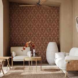 Tempaper Textured Metallic Ruby Red Damsel Removable Peel and Stick Damsel Wallpaper, 20.5 in X 16.5 ft, Made in The USA