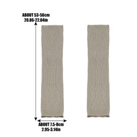 OTKARXUS Women Arm Warmers,1 Pair Knitted Fingerless Gloves Mittens with Thumb Hole,Winter Warm Long Sleeve Wrist Warmers for Women Ladies Girls(Light Grey)