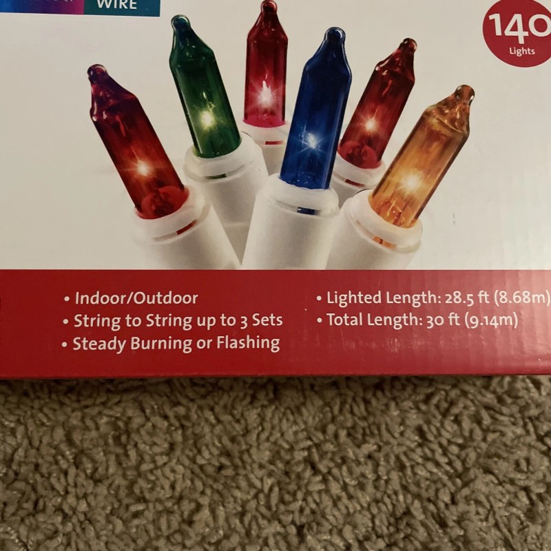 Winter Wonder Lane 140 Multi color Mini Lights White Wire