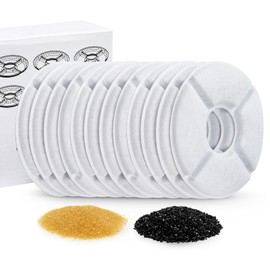12Pcs Cat Water Fountain Filters Triple Filtration Water Purification Round Replacement Cat Water Dispenser Filters