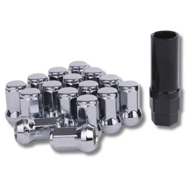 [Partools] Lock Nuts Silver Car Tire Wheel Nuts M12 Short Nuts Lug Nuts Racing Nuts (16 pcs, 1.25 mm)