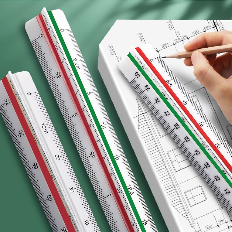 1 Piece Scale Ruler, Triangular Ruler Metric for Architects and