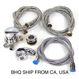 Beauty Headquarters PEDICURE SPA CHAIR FAUCET SET 4 WAY HOT AND COLD MIXING VALVE