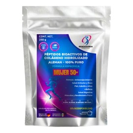 Péptidos Bioactivos Colágeno Hidrolizado Sin Sabor Puro 250g Mujer 50+