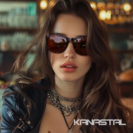 KANASTAL 2 Pack Brown Sunglasses Mens Polarised Womens Square Tortoiseshell Retro Classic Ladies Amber Spring UV400 Protection - Leopard Brown + Shiny Black