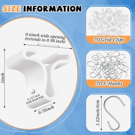 Moxweyeni 15 Pack Drop Ceiling Hooks for Hanging Ornament Christmas Classroom Supplies Hanging Ceiling Tile Metal Hangers for School Classroom Office (S Hook)