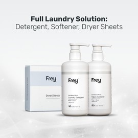 FREY The Complete Package - Concentrated Liquid Laundry Detergent, Fabric Softener, & Dryer Sheets (Fragrance-Free)