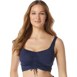 COCO REEF Elevate - Parte superior de bikini con aros y parte delantera fruncida, parte superior de baño de microlujo, Azul marino (Navy Captain), 36F