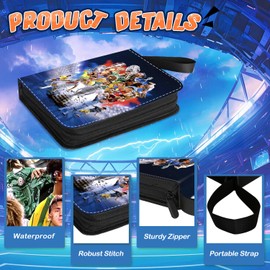 Football Trading Card Album, Football Cards Folder Collector Folder, 50 Pages 400 Card Capacity, Football Scrapbook, Sports Card Holder for Football with Zip, SC01