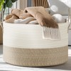 Noonkty XXL Blanket Basket Cotton Rope Basket, 22"x14" Toy Basket