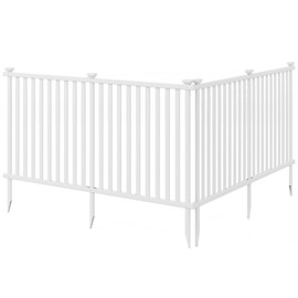 S AFSTAR 80" x 51" Garden Fence Outdoor Fence Set of 2, PVC Picket Fence Panels Decorative Privacy Screen Kit, Dog Fencing Pool Equipment Enclosure Temporary Fence for Yard, Pool & Garden(White)