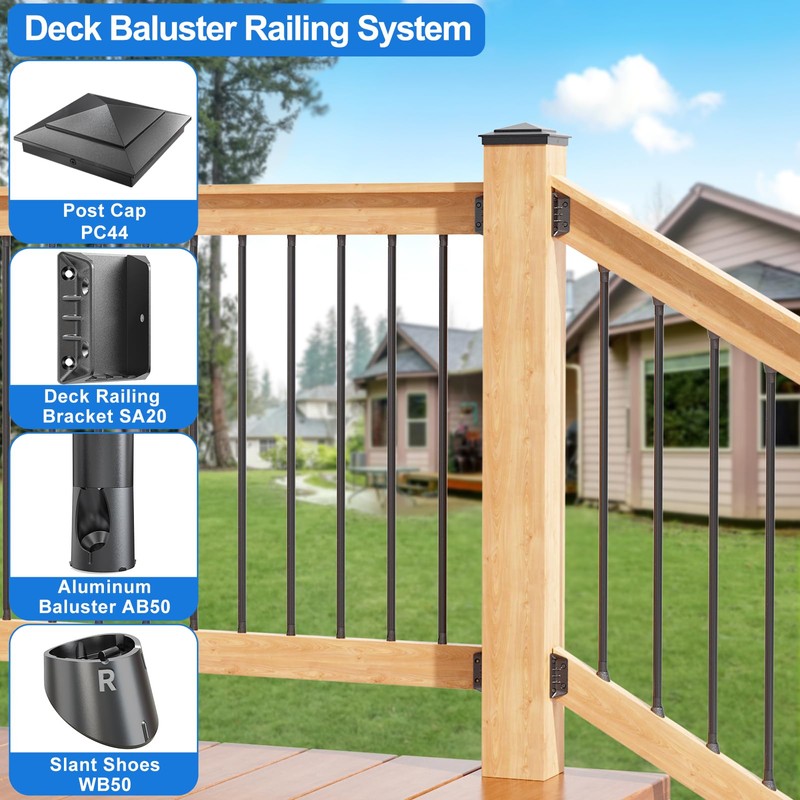 40 Pack Aluminum Deck Railing Bracket Connectors for 2"x4" (Actual