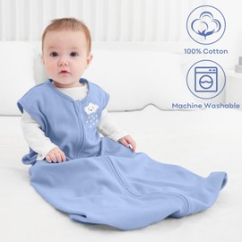 Yoofoss Baby Sleep Sack 18-24 Months Baby Wearable Blanket 100% Cotton 2-Way Zipper TOG 0.5 Toddler Sleeping Sack 3 Pack, Soft Lightweight Sleep Sacks for Babies(X-Large)