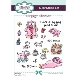 Creative Expressions UMSDB136 Designer Boutique Pigging Good Time A6 Stamp Set, Transparent, Clear