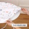 Highdi Tablecloth Washable Round 90 cm, Elastic Printable Tablecloth Outdoor
