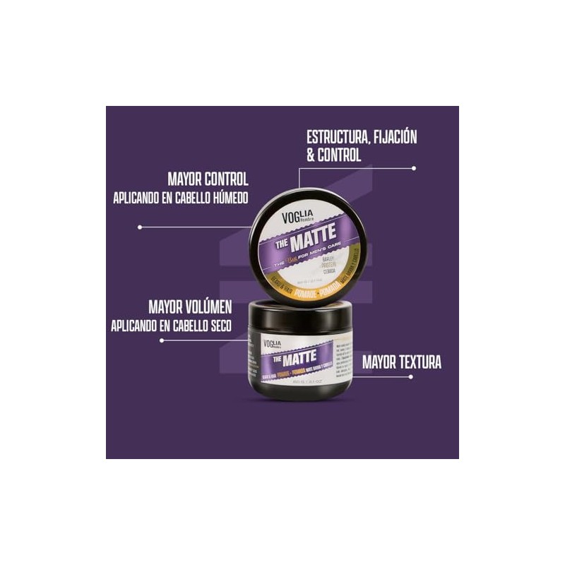 2 pack Pomada para peinar MATTE Barba, cabello y bigote.