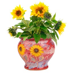 Sungmor Ceramic Hand Painted Succulent Flower Pots, 9 Inch Large Pottery Pots for Indoor Outdoor Plants, Decorative Ceramic Vase for Flower Arrangement Home Decor, Vintage Centerpieces Flowerpot