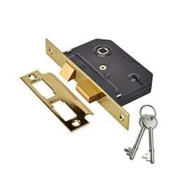 Yale Essentials 2.5 Inch/64 mm 3 Lever Sashlock, Easy Fitting Template and Instructions, Mortice Locks for Internal Doors Provides Door Latching in addition to Lock and Key Door Security, Chrome
