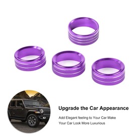 Center Console Air Conditioner Switch Knob Trim Cover Headlight Knob Trim Cover Aluminum Alloy Interior Accessories for Jeep Wrangler JL JLU & Gladiator JT 2018-2024,Purple
