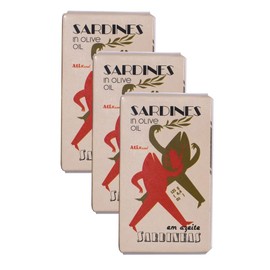 Ati Manel Canned Sardines in Olive Oil | 125g Tinned Fish | 3-Pack of 125g Cans