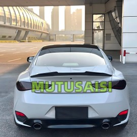 MUTUSAISI Rear Trunk Spoiler Wing Compatible with Infiniti Q60/ Q60S Pure Luxe Red Sport 400 2-Door Coupe 2017-2022 Gloss Black High Kick Duckbill PSM Style Lip Accessories