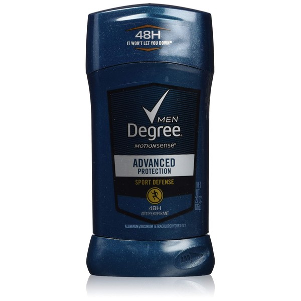 Degree Men Advanced Protection Antiperspirant Deodorant 72-Hour Sweat and Odor Protection Sport Defense Antiperspirant For Men With MotionSense Technology 2.7 oz, Pack of 4